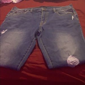 high rise distressed jeggings